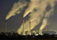 <p>Smoke streams from the chimneys of the E.ON coal-fired power station in Gelsenkirchen, Germany, and with a capacity of around 2300 MW of power it is one of the most powerful coal-fired power stations in Europe, Nov. 24, 2014. Germany announced on Wednesday, Dec. 3, 2014 a cash boost for measures to cut greenhouse gas emissions, in a bid to meet its ambitious climate target for 2020. Germany has pledged to reduce its carbon dioxide output by 40 percent by the end of the decade, compared to 1990s levels. Current estimates predict it will only achieve a 32-35 percent cut. (AP Photo/Martin Meissner) </p>