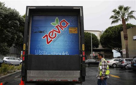 A Zevia truck is seen outside a supermarket in Los Angeles, California, December 18, 2013. REUTERS/Lucy Nicholson