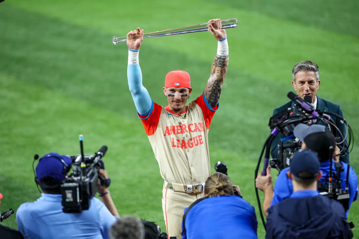 American League outfielder Jarren Duran of the Red Sox was named MVP of the All-Star Game on Tuesday.