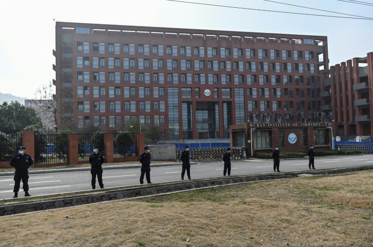 Vue de l'Institut de virologie de Wuhan (Chine) pendant une visite d'une équipe de l'OMS le 3 février 2021 - Hector RETAMAL © 2019 AFP