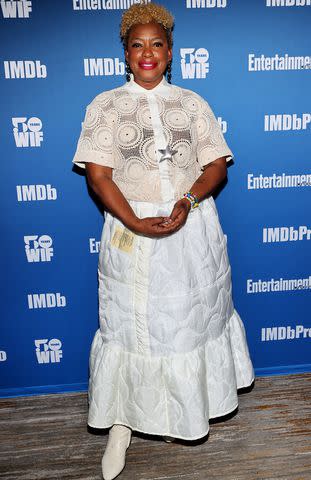 <p>Mat Hayward/Getty Images</p> Aunjanue Ellis-Taylor receives the IMDb "Fan Favorite" STARmeter Award during the IMDb, WIF, and Entertainment Weekly Dinner Party in Park City, Utah
