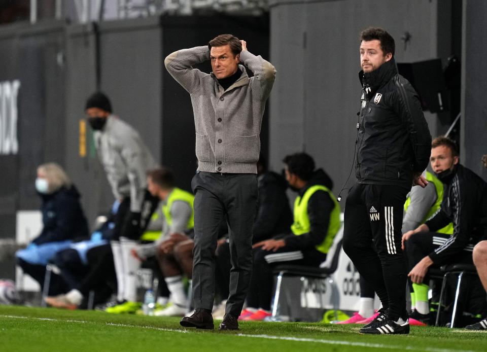 Scott Parker reacts on the touchline at Craven Cottage (Getty Images)