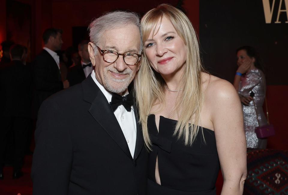 <p>Stefanie Keenan/VF24/WireImage for Vanity Fair</p> Steven Spielberg and Jessica Capshaw