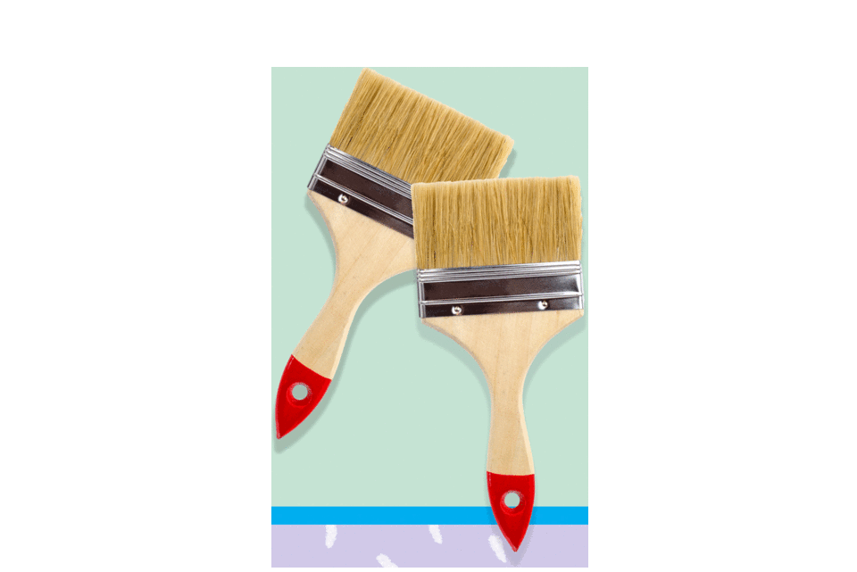 An image of paint brushes on a colorful background.