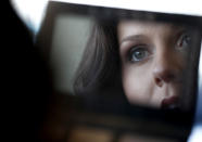 <p>Valerie Brown, of Knoxville, Tenn., works on her makeup during the first round of the New York Jets Flight Crew cheerleader auditions, April 8, 2017, at MetLife Stadium in East Rutherford, N.J. (Photo: Julio Cortez/AP) </p>