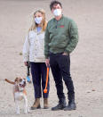 <p>Florence Pugh and Zach Braff enjoy an early morning trip to the dog park in Los Angeles on Monday.</p>