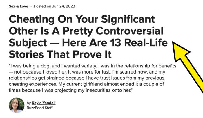 "Cheating On Your Significant Other Is A Pretty Controversial Subject"