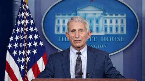 PHOTO: Chief Medical Advisor to the president Dr. Anthony Fauci speaks during the daily briefing in the Brady Briefing Room of the White House, Dec. 1, 2021, in Washington, DC. (Mandel Ngan/AFP via Getty Images, FILE)