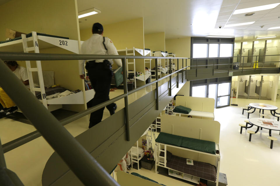 n  2017, a women's area at the Northwest Detention Center in Tacoma, Wash., is shown during a media tour of the facility. The federal facility, operated under contract by the GEO Group, is used to house people detained on immigration and other violations. (Photo: Ted S. Warren/AP)