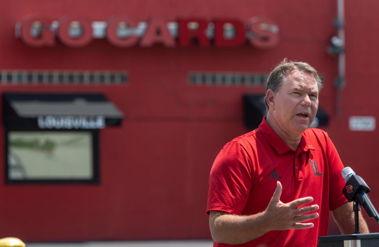 University of Louisville Athletic Director Vince Tyra unveiled "The Alley" today, a new tailgating venue. The Alley will be directly across the street from Cardinal Stadium.  July 27, 2021