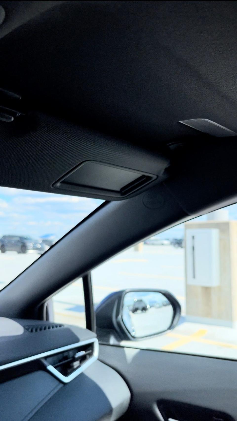 The black interior of the 2022 Toyota Corolla SE.