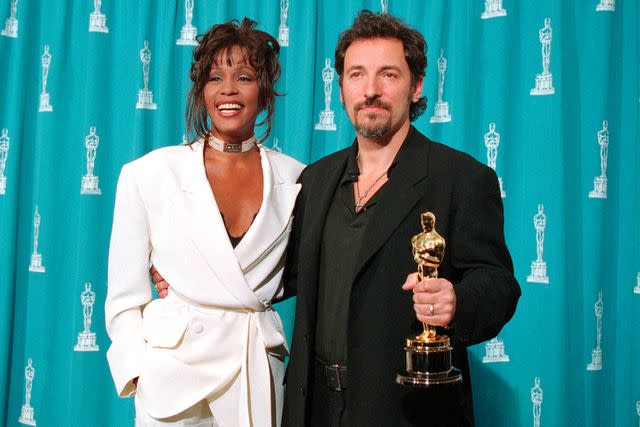 <p>Steve Starr/CORBIS/Corbis via Getty I</p> Whitney Houston and Bruce Springsteen