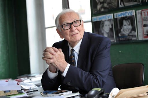 French fashion designer Pierre Cardin, pictured at his office in Paris, on June 27. As Cardin prepares for a comeback show on Sunday, the eve of his 90th birthday, the style veteran thinks he still has a lot to offer modern man