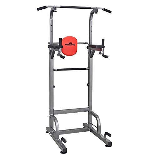 3) Relife Rebuild Your Life Power Tower Workout Dip Station for Home Gym