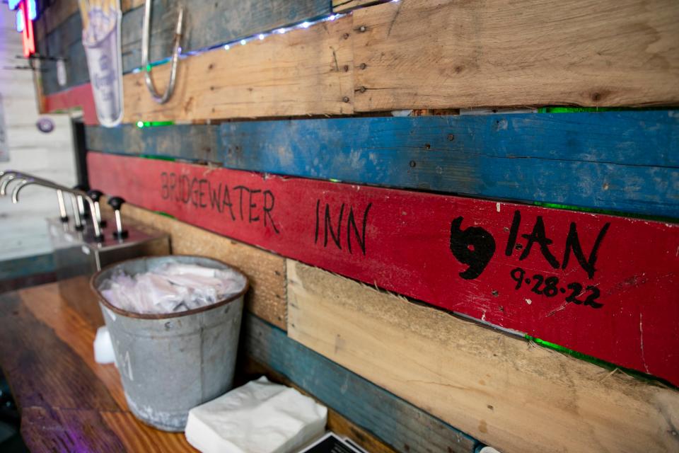 John Petrus, owner of That BBQ Place in Matlacha, salvaged some items from other restuarants when he was repairing his building after Hurricane Ian.