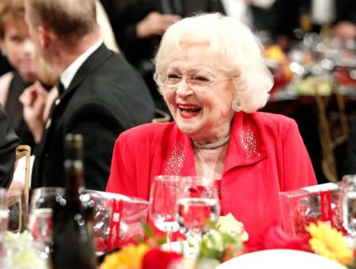Actress Betty White in the audience at the 39th AFI Life Achievement Award in June 2011 in Culver City, California. White, 90, was invited to a Marine ball by Sgt. Ray Lewis, who has served in Afghanistan and Iraq