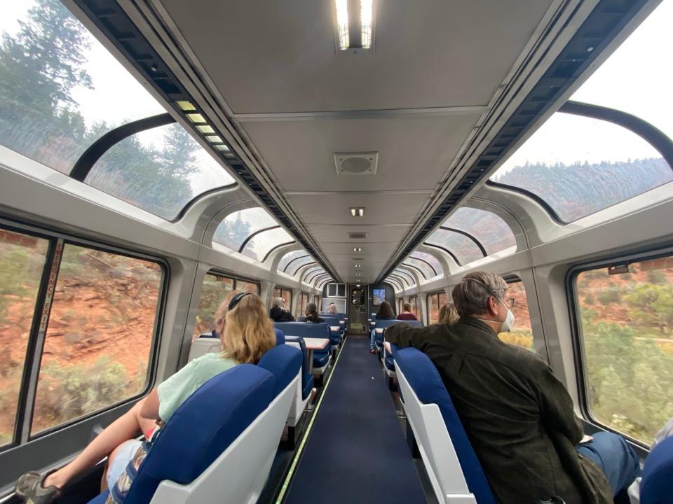 observation car on an amtrak train