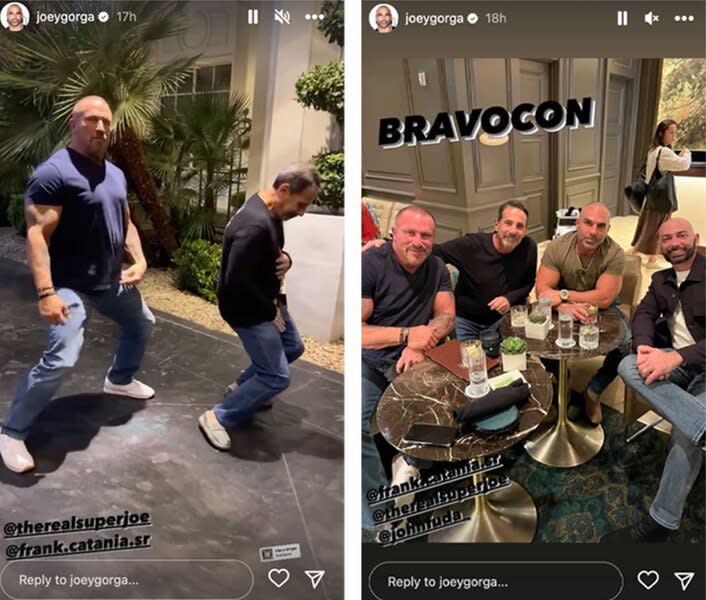 Joe Gorga Joe Benigno Frank Catania and John Fuda have dinner during Bravocon 2023