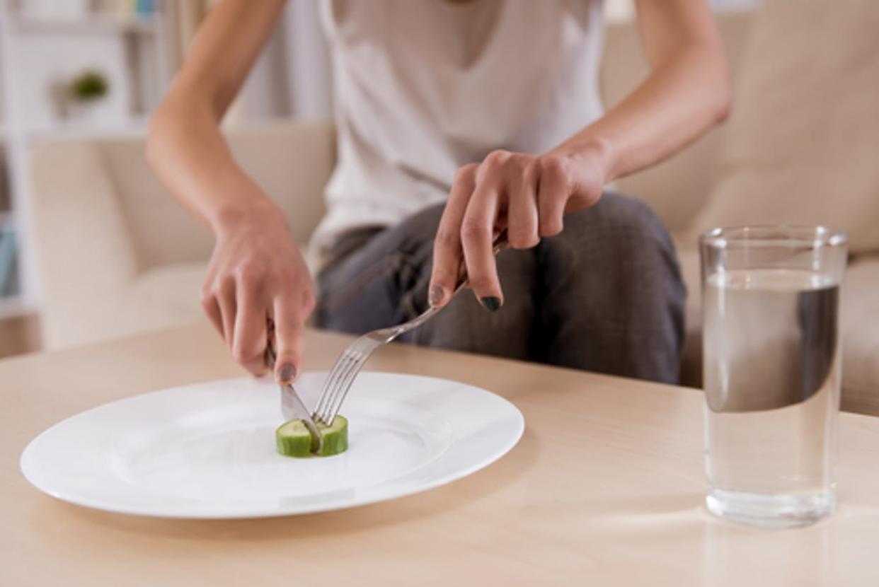 <span class="caption">Eating disorders are very hard to treat, and those who have them often severely limit their food intake. </span> <span class="attribution"><a class="link " href="https://www.shutterstock.com/image-photo/thin-girl-sitting-on-sofa-empty-367721750?src=DNymoX69upd5ZTL3kiSrpw-1-51" rel="nofollow noopener" target="_blank" data-ylk="slk:VGstockstudio/Shutterstock.com;elm:context_link;itc:0;sec:content-canvas">VGstockstudio/Shutterstock.com </a></span>