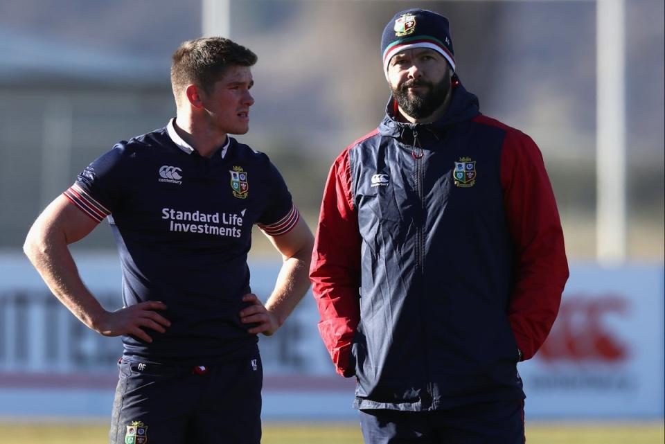 The possible selection of Farrell’s son Owen (left, on the 2017 tour) could pose a problem (Getty)