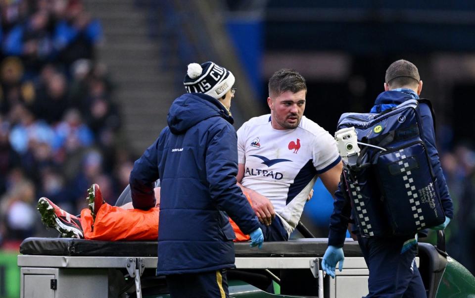 Il capitano della Francia e numero 8 Gregory Alldrete si è infortunato contro la Scozia (Getty Images)