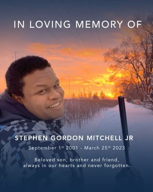 Stephen Mitchell Jr. was remembered at his funeral in Toronto as 'caring and giving.' (Submitted by Stephen Mitchell Sr. - image credit)