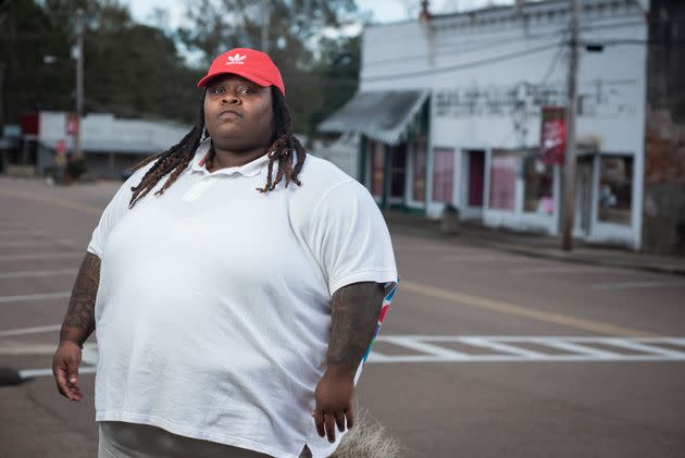 Erniko Brown, regional partnership engagement manager of the Dogwood Alliance in Asheville, North Carolina, is working with residents of Gloster against Drax. (Photo: Timothy Ivy for Huffpost)