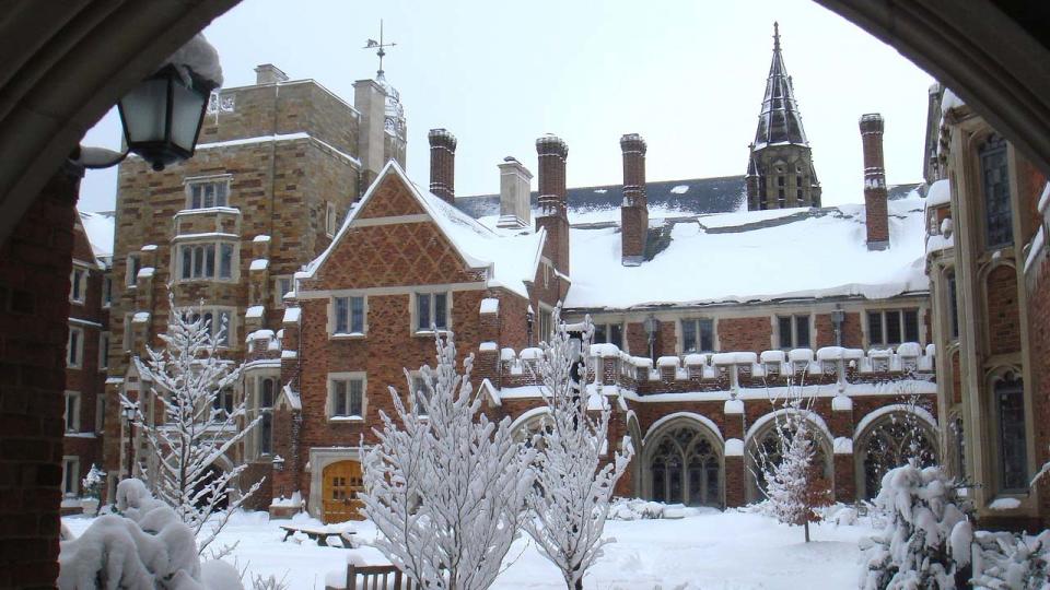 Yale covered in snow.