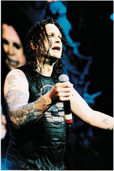 Ozzy Osbourne on stage during Ozzfest in July 2001 concert in Indianapolis.