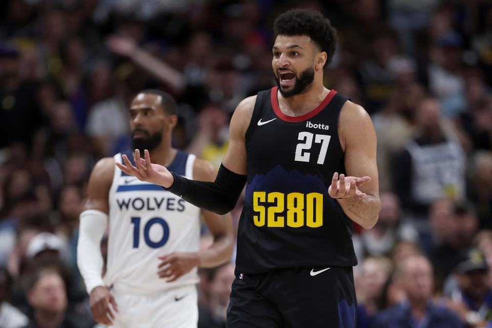 The NBA fined Jamal Murray $100,000 for "throwing multiple objects in the direction of a game official during live play."