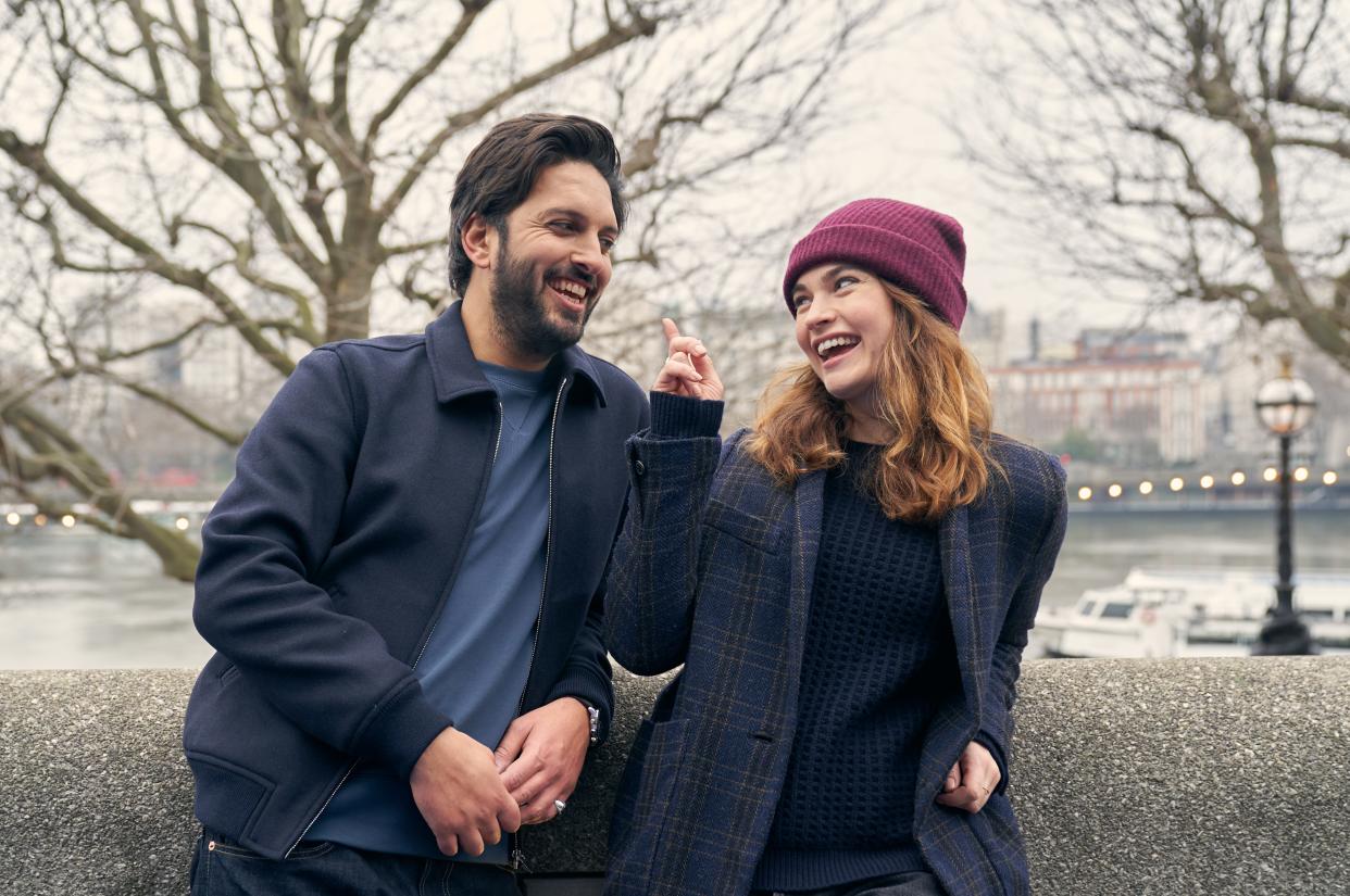 Shazad Latif and Lily James in What's Love Got To Do With It? (Studiocanal)