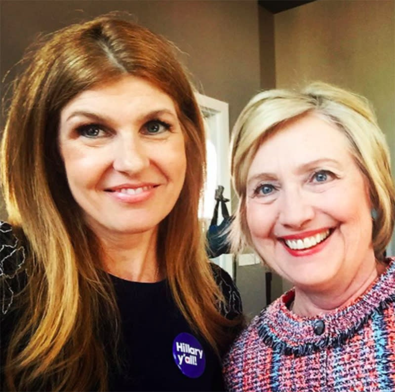HIllary Clinton with Connie Britton Instagram selfie