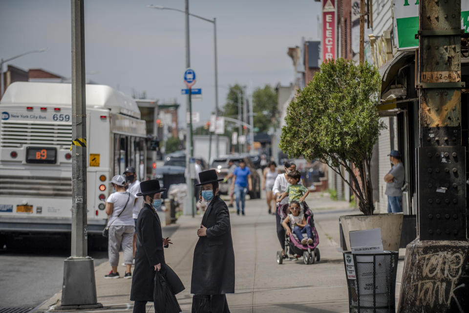 El barrio de Borough Park de Brooklyn, el 30 de julio de 2020. (Brittainy Newman/The New York Times)