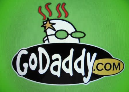 FILE PHOTO: The logo for internet company GoDaddy inc is shown on a computer screen in this illustration photo in Encinitas, California May 3, 2016. REUTERS/Mike Blake/File Photo