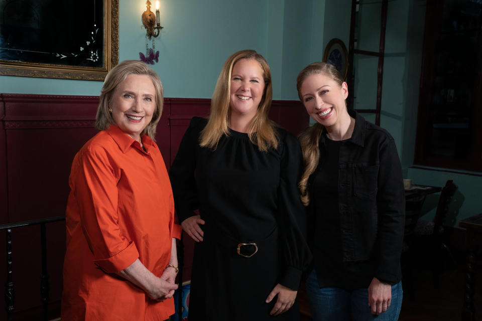Hillary and Chelsea Clinton with Amy Schumer in 