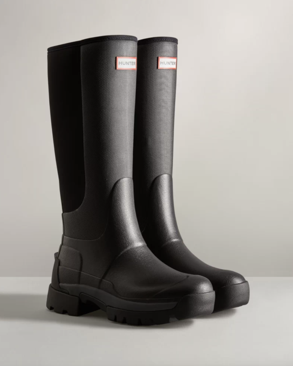 black hunter Balmoral Field Hybrid Tall Rain Boots