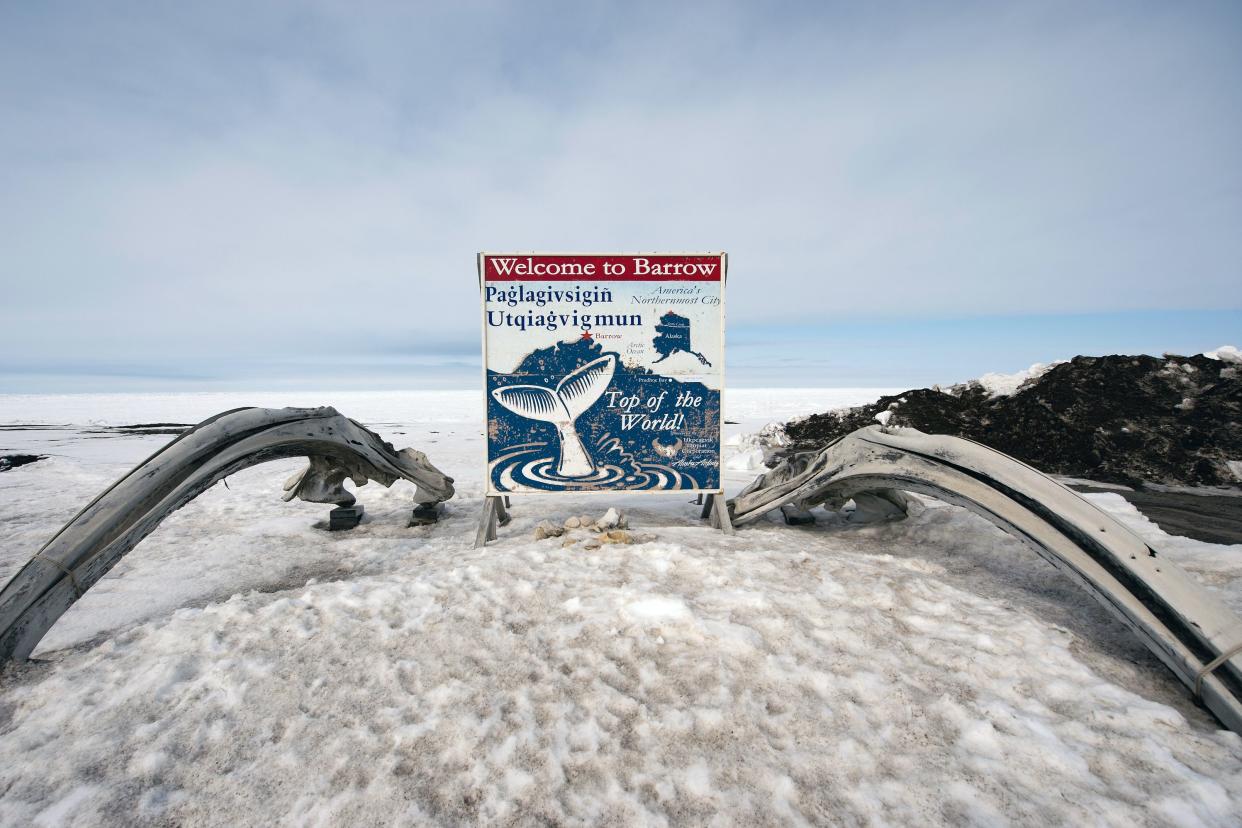burrow, alaska welcome sign