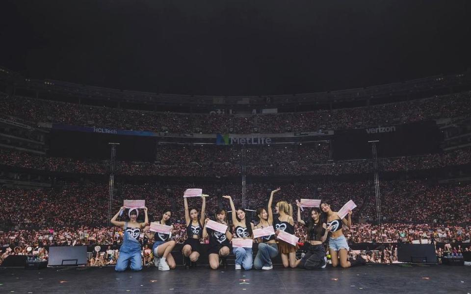 K-Pop group Twice at MetLife Stadium on July 6, 2023.