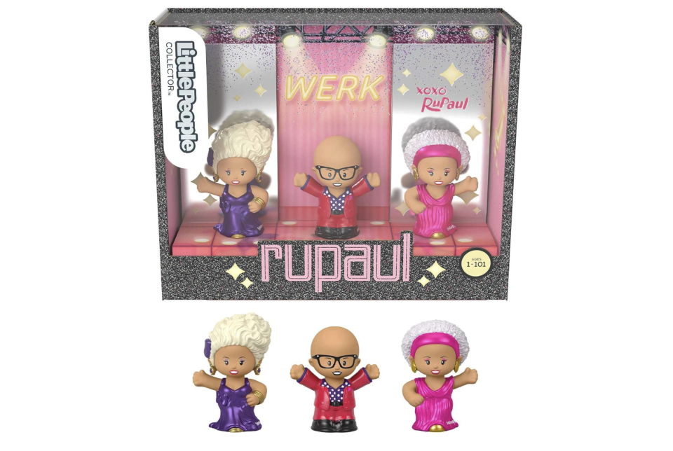 boxed set of RuPaul Little People figurines