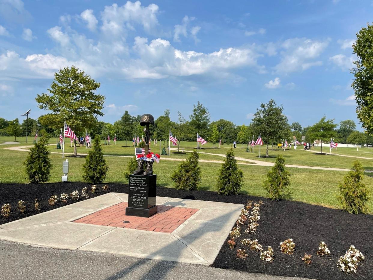 Grove City Flags of Heroes is open Aug. 5 through the morning of Aug. 9 to honor Purple Heart recipients. Aug. 7 is National Purple Heart Day.