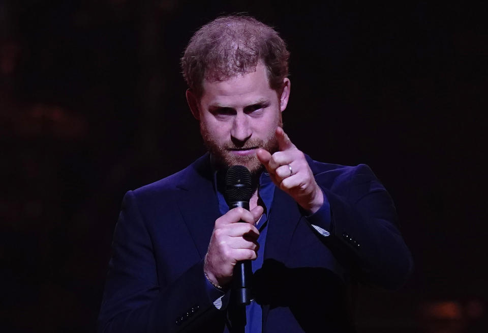 The Duke of Sussex at the Invictus Games closing ceremony at the Zuiderpark, in The Hague, Netherlands. Picture date: Friday April 22, 2022.