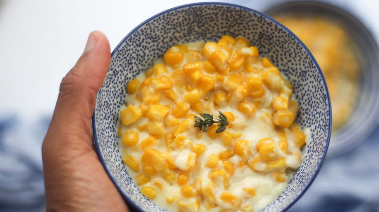 Bowl of creamed corn