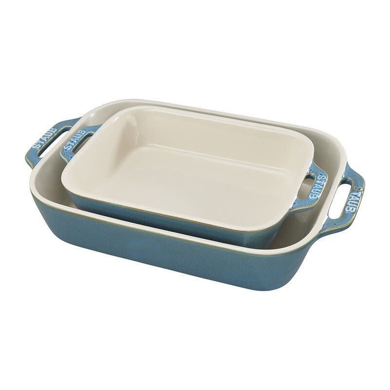 2) Staub Ceramic 2-Piece Rectangular Baking Dish Set