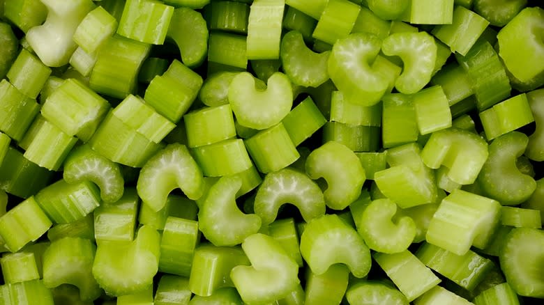 Chopped raw celery