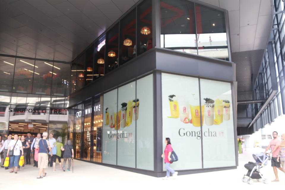 Gong Cha’s flagship store under construction at SingPost Centre in Paya Lebar on 4 October 2017. (PHOTO: Yahoo Lifestyle Singapore)