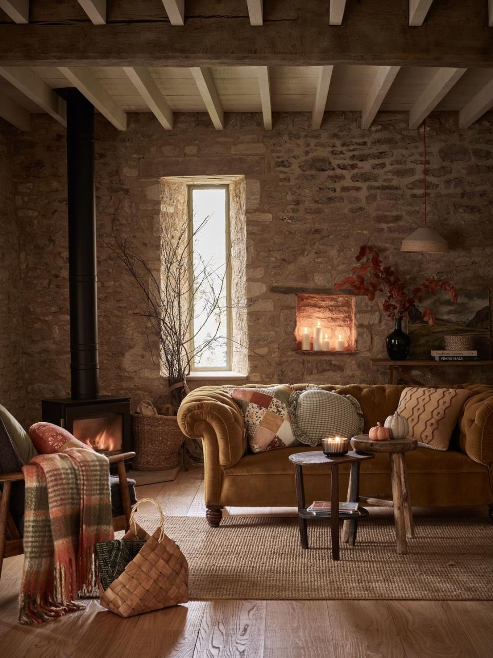 <p>Swap out your summer decor for everything in George Home's Autumn Cottage trend. Inspired by the spirit of the new season, highlights include cosy throws, patchwork cushions, pumpkin pie scented candles and faux foliage in rust orange. </p><p>'The Autumn Cottage aesthetic brings with it a renewed focus on materials that are as beautiful as they are durable and sustainable,' say George Home. </p><p><a class="link " href="https://direct.asda.com/george/home/all-new-in/D26M25G01C01,default,sc.html" rel="nofollow noopener" target="_blank" data-ylk="slk:SHOP NOW;elm:context_link;itc:0;sec:content-canvas">SHOP NOW</a></p>