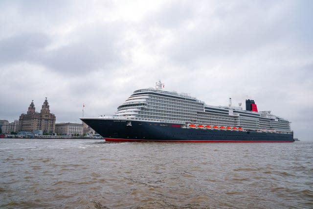 Cunard’s Queen Anne sailing into the Mersey