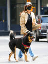 <p>Emily Ratajkowski steps out with dog Colombo on Friday in N.Y.C.</p>