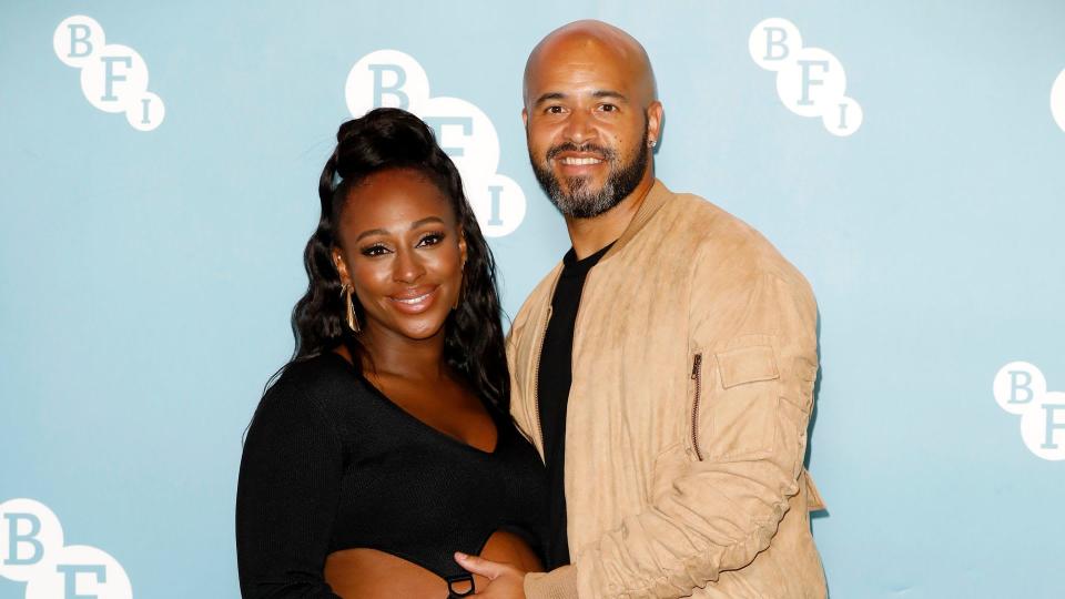 Alexandra Burke and partner Darren Randolph