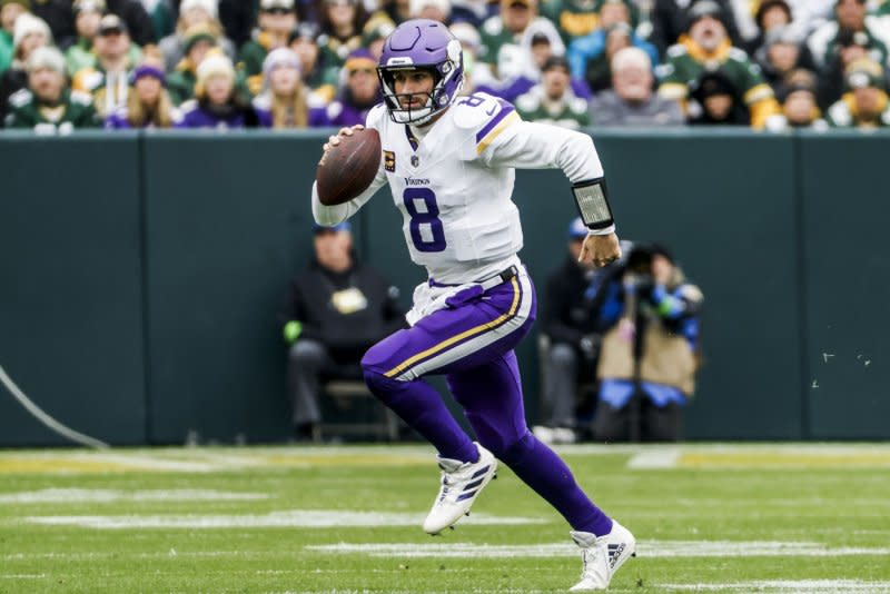 Former Minnesota Vikings quarterback Kirk Cousins signed with the Atlanta Falcons this off-season. File Photo by Tannen Maury/UPI